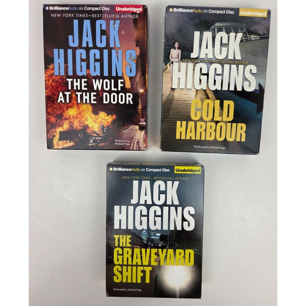 Lot of 3 Jack Higgins Audiobooks Books on CD Thrillers Suspense Espionage